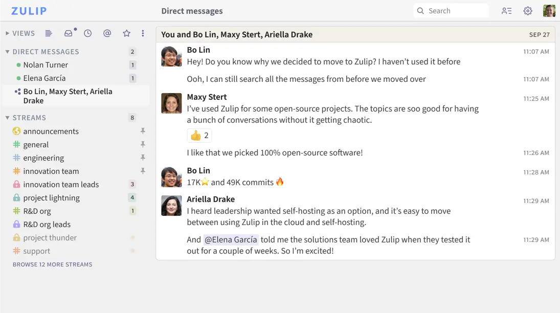 Self-Hosted Chat Software Solutions Zulip 
